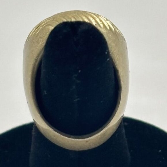 Vintage Kiam Family Large High Dome Textured Brass Ring From 1970s Unisex Signed - Picture 10 of 16